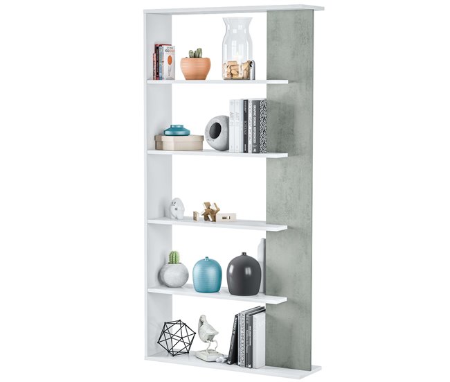 Pack 4 Estanterías Modernas para Salón Comedor Blanco/ Gris