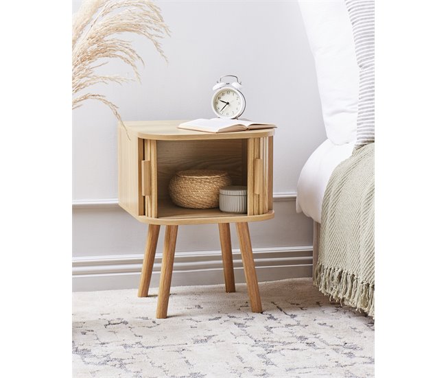 Beliani Mesa auxiliar SELAH Madera Clara