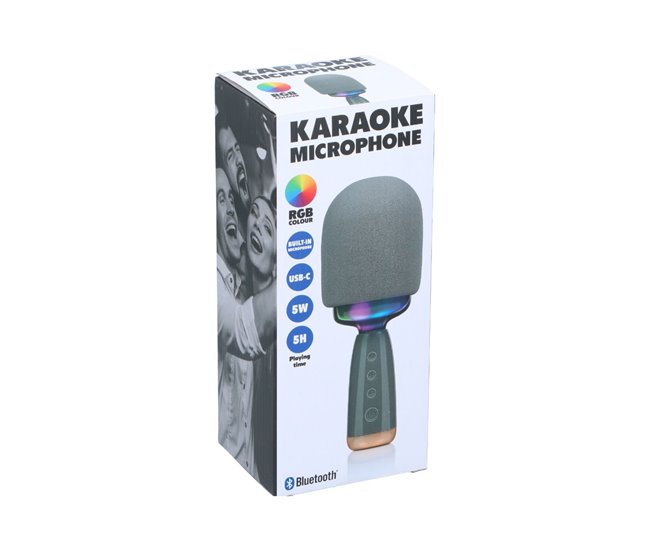 Micrófono karaoke inalámbrico W Gris