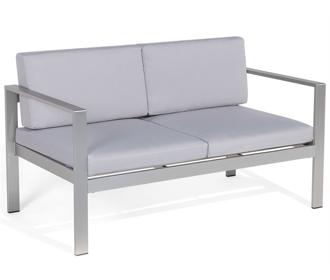Beliani Conjunto de jardín Aluminio SALERNO Gris