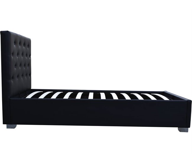 Cama simple con cofre 207x98 Negro