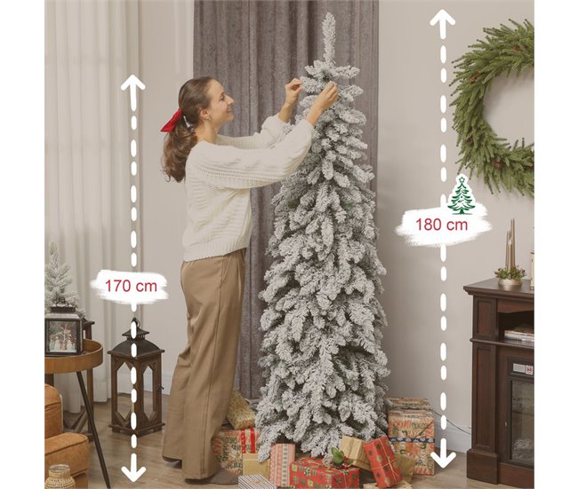 Árbol de Navidad Plástico, Acero HOMCOM, hogar - decoración Verde