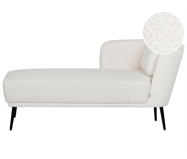 Beliani Chaise longue Bouclé ARTHEZE Crema