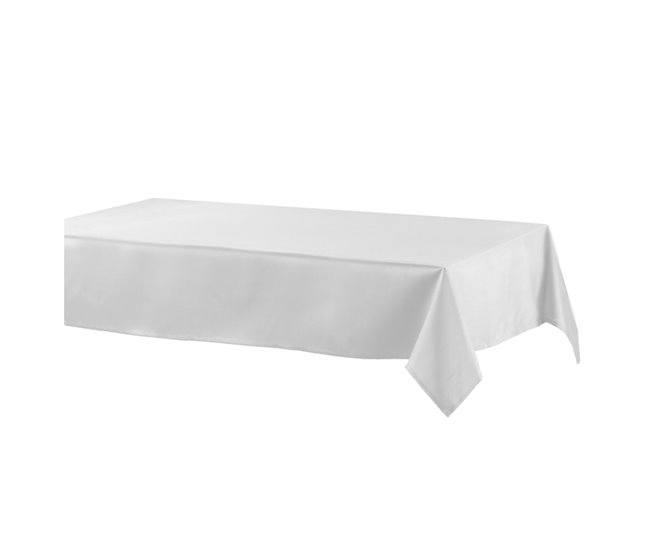 Acomoda Textil – Mantel Antimanchas de Hule Ribeteado. Blanco/ Gris