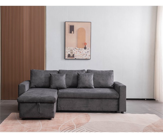 Chaise longue DRAKO reversible 3 plazas gris oscuro Gris Oscuro