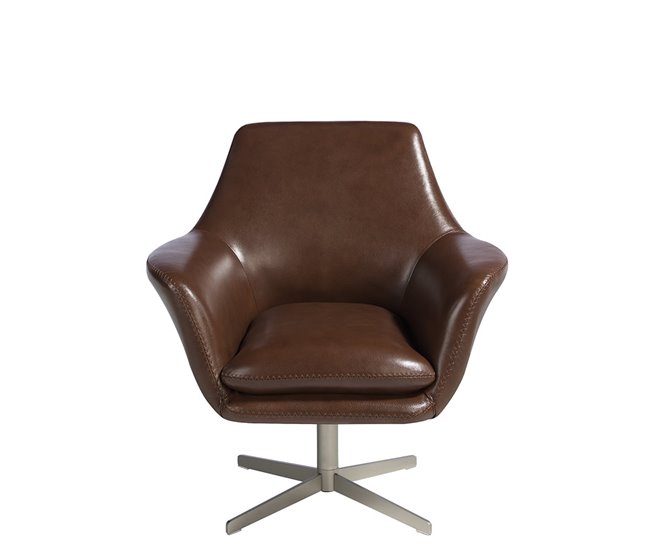 ANGEL CERDA Sillón giratorio piel marrón Marron