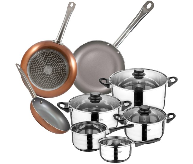 Bateria de cocina 8 piezas Multicolor