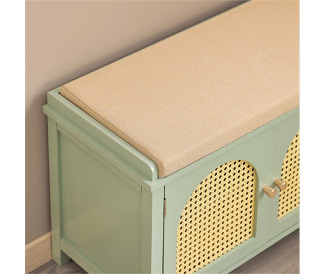 Banco Zapatero con 2 Puertas y 3 cajones FSR129-GR SoBuy Verde