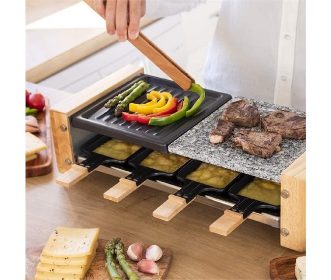 Raclette de madera Cheese&Grill 8400 Wood MixGrill Cecotec Negro