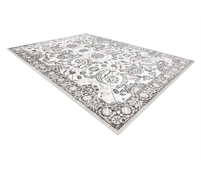 Alfombra MATEO 8037/944 Moderna marco flores estructural 160x220 Gris