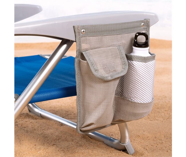 Aktive Pack 2 sillas playa plegables y multiposición asiento bajo Azul