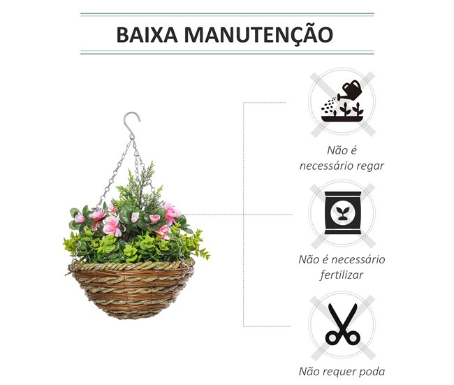 Planta Artificial PE, Mimbre, Espuma Outsunny, hogar - decoración Verde