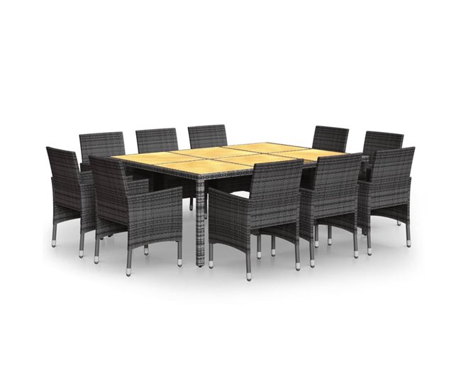 Juego de comedor de jardín Gris