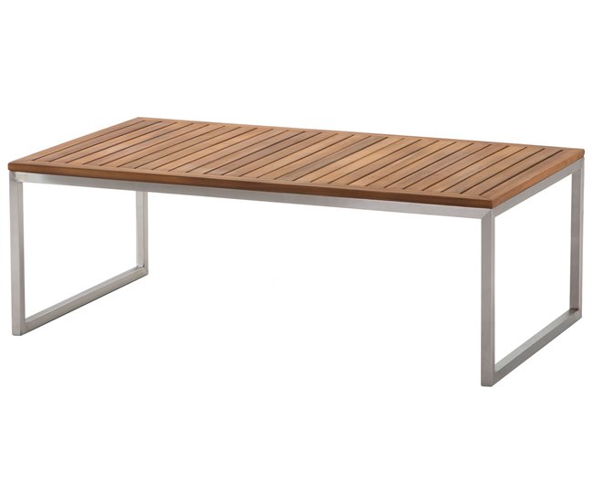 Beliani Conjunto de jardín Madera de acacia BERMUDA Blanco/ Beige