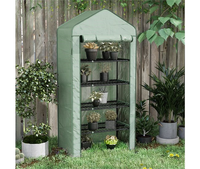 Invernadero de Jardín Acero, PE Outsunny Verde