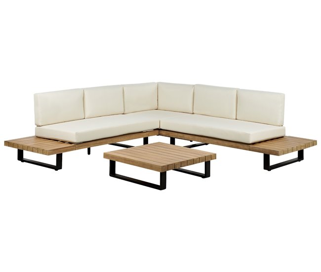 Beliani Conjunto longue MYKONOS Blanco/ Beige