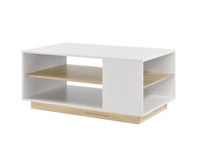 Mesa de Centro Trelleborg con estante aglomerado Natural/ Blanco