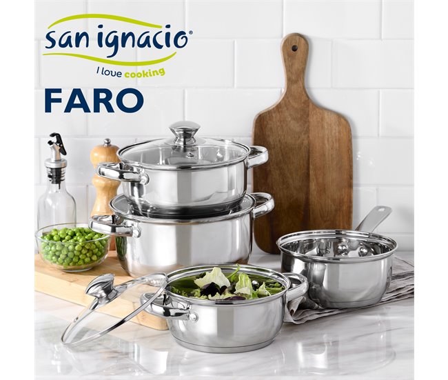 Bateria de cocina 7 piezas con juego de sartenes Multicolor