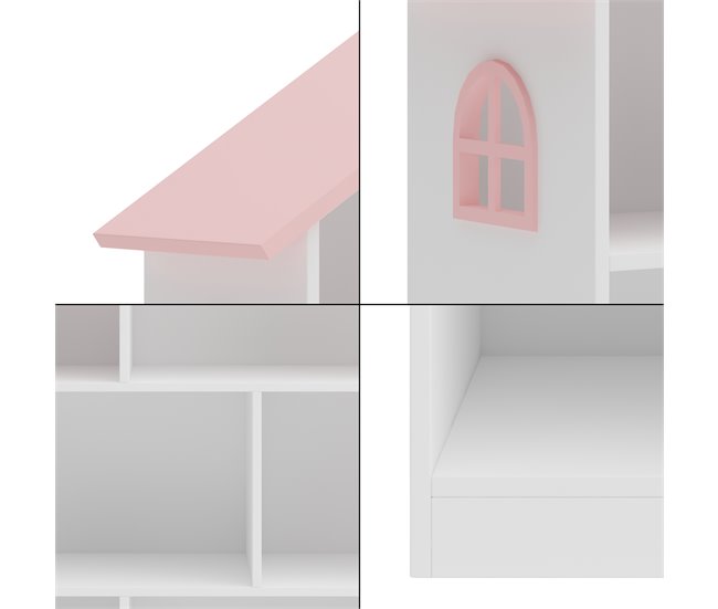 Estantería infantil Stange en forma de casa MDF Blanco