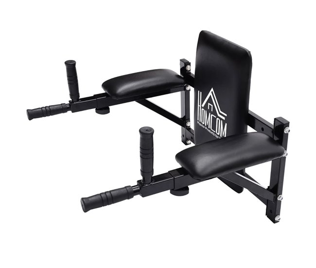 Barra de Dominada Acero, PVC, Espuma HOMCOM Negro