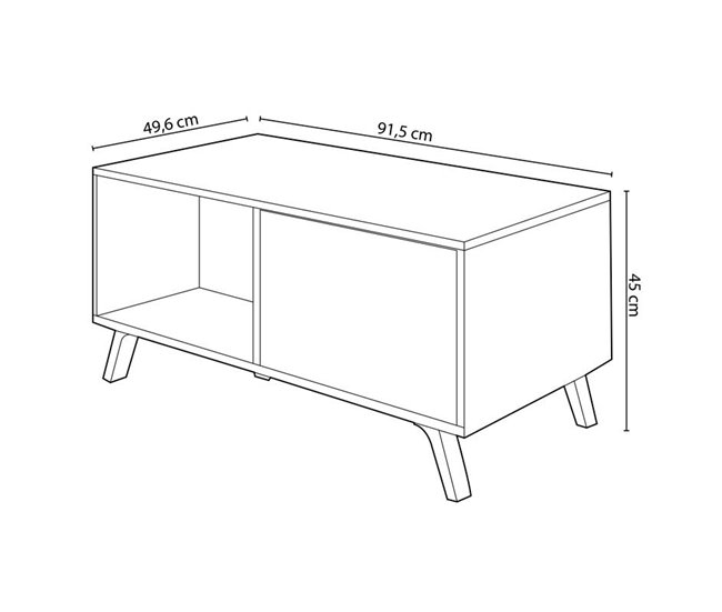 Mesa de centro Wind 91x49 Blanco/ Gris