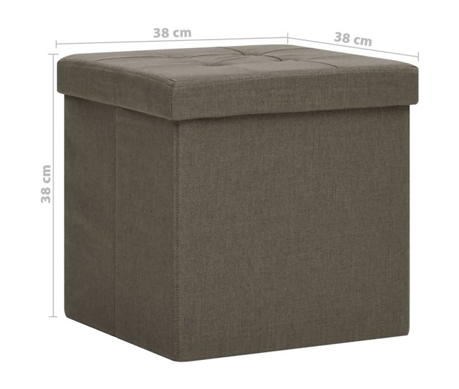 Taburetes De Almacenamiento Marron Claro