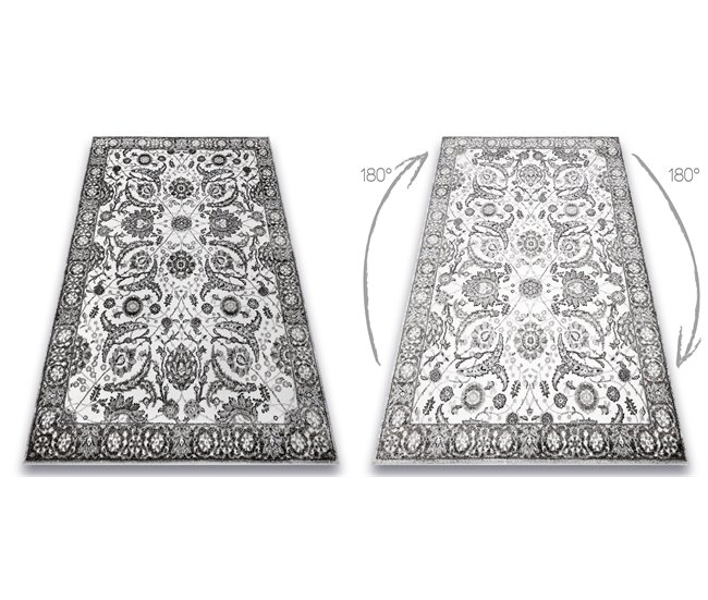 Alfombra MATEO 8037/644 Moderna marco flores estructural 80x150 Gris