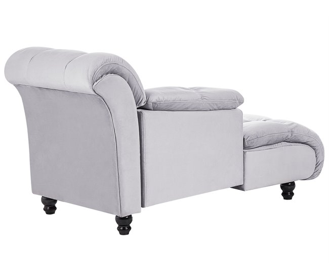 Beliani Chaise longue Terciopelo LORMONT Gris Claro