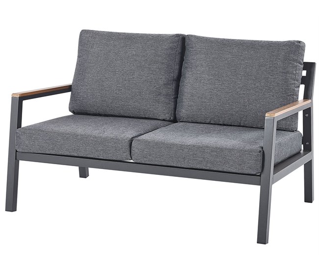 Beliani Conjunto de jardín Aluminio DELIA Gris Oscuro