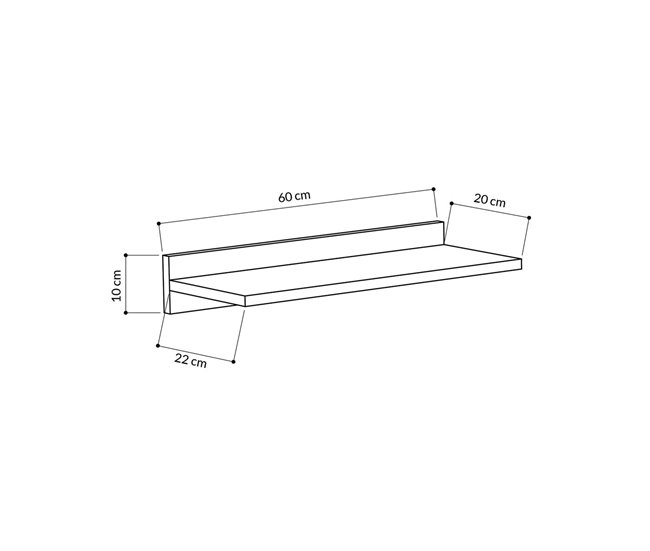 Estante Pared 1 Balda 60 Blanco