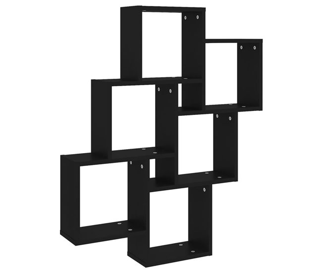 Estante de pared Minzo  cubos 78 Negro