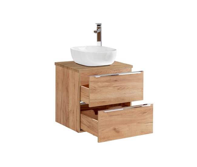 Conjunto mueble lavabo individual y columna April 60 Blanco