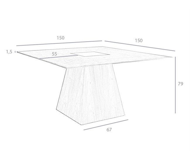 Mesa comedor cuadrada nogal Nogal