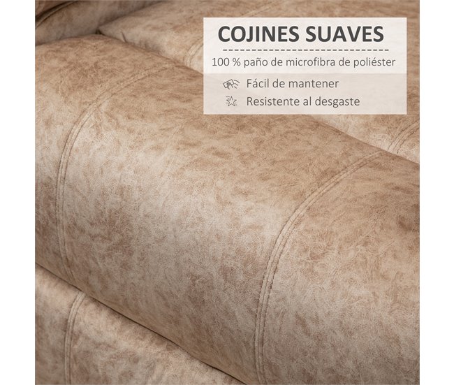 Sillón Relax Reclinable Poliéster, Espuma, Metal HOMCOM Crudo