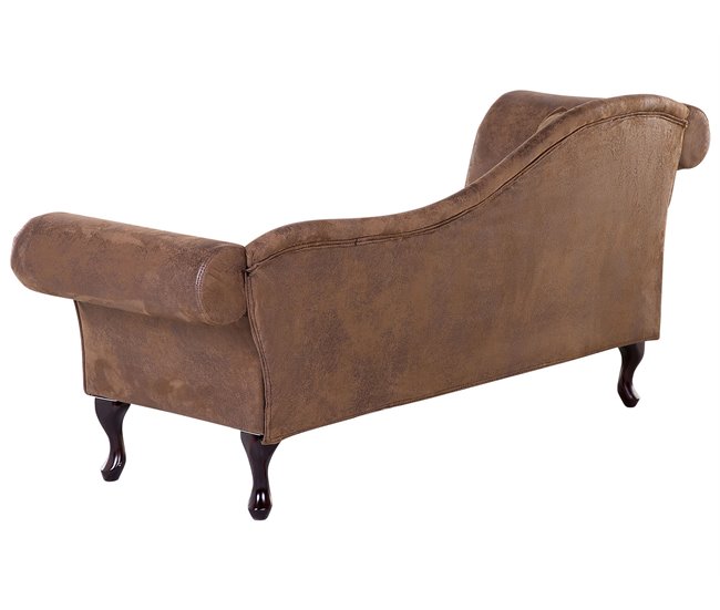 Beliani Chaise longue izquierdo Gamuza sintética LATTES Marron Claro