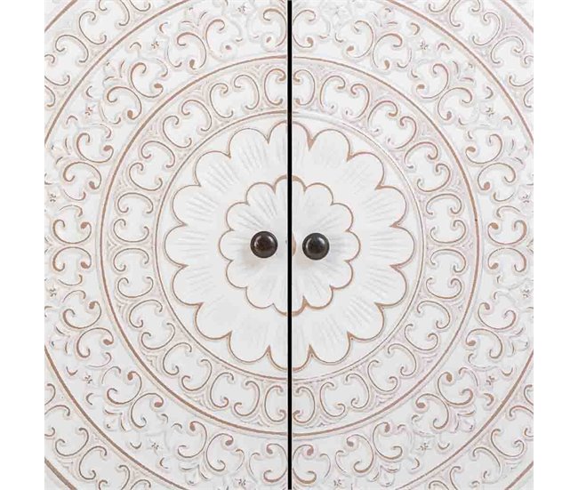 Aparador de madera  envejecido de 2 puertas Blanco