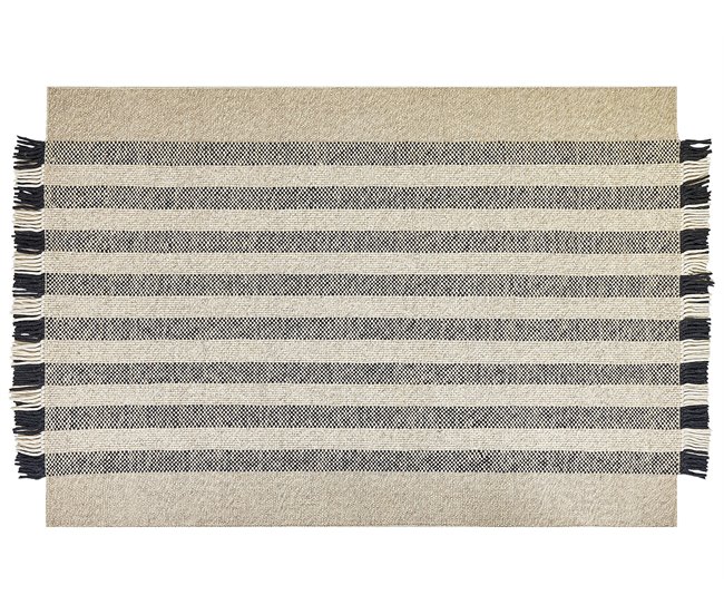 Beliani Alfombra de pelo corto TACETTIN 160x230 Blanco/ Beige