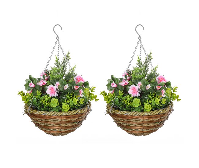 Planta Artificial PE, Mimbre, Espuma Outsunny, hogar - decoración Verde