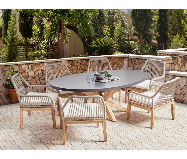 Beliani Conjunto de comedor ORISTANO Beige