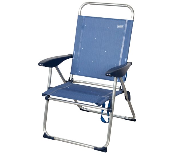 Aktive Silla plegable de playa con 4 posiciones Azul