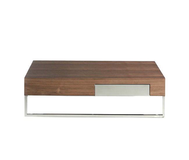 ANGEL CERDA Mesa centro rectangular nogal con cajón Nogal