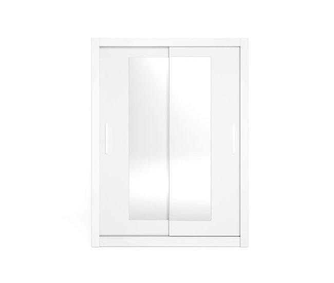 Armario Sava  puertas correderas con espejo sahara 114 Blanco