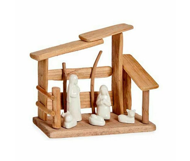 Belén de Navidad Natural/ Blanco