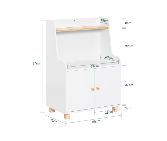 Librería Infantil Organizador de Juguetes SoBuy KMB84-W Blanco