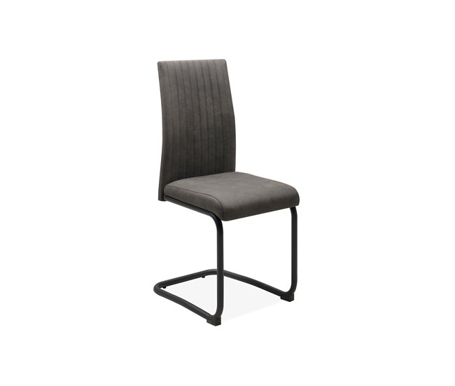 Pack de 4 sillas de comedor tapizadas en tela ELKE Antracita