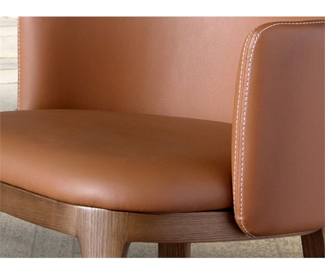 ANGEL CERDA Taburete polipiel marrón Nogal