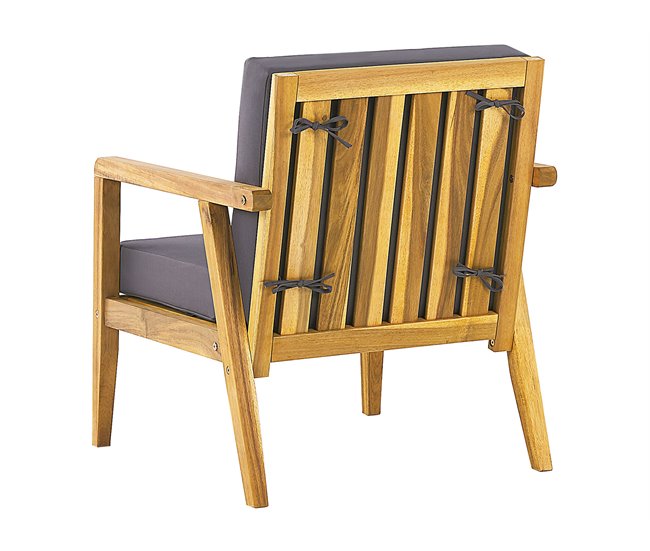 Beliani Conjunto longue Madera de acacia PALLANO Gris Oscuro