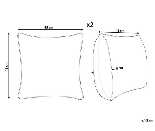 Beliani Cojín decorativo CYANOTIS 45x45 Azul