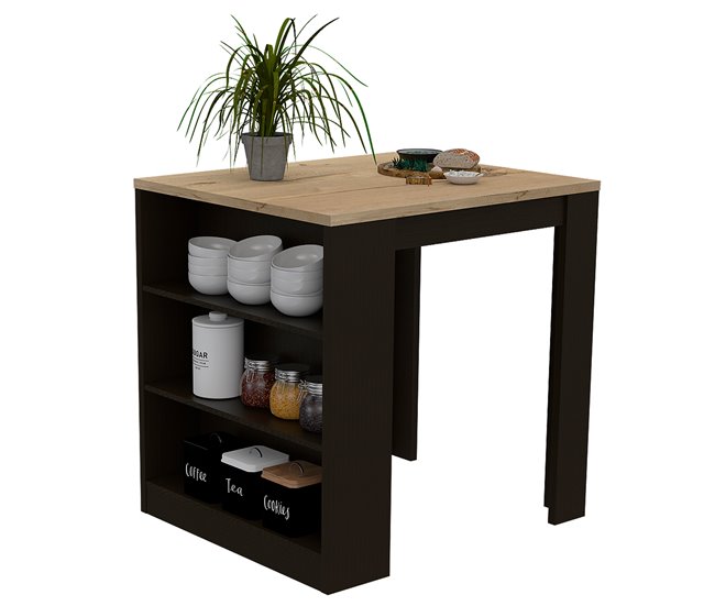 Mesa de Comedor Tanna, con Estantes Wengue