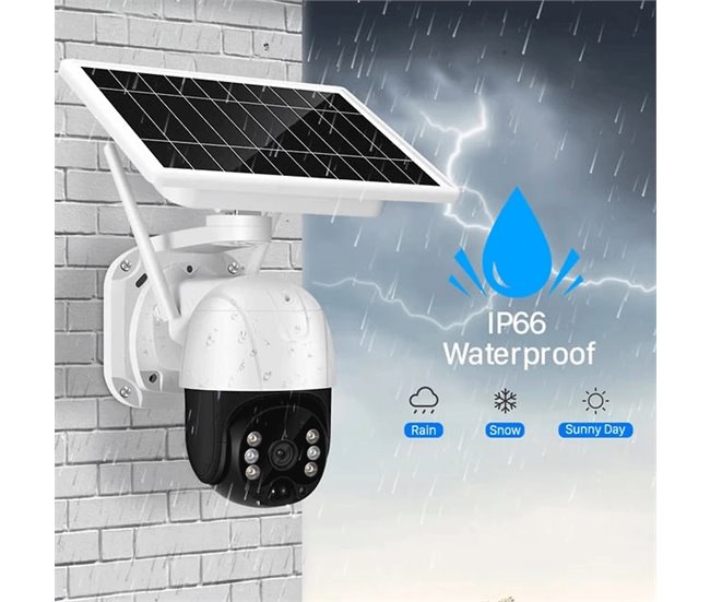 Cámara de vigilancia WiFi con energía solar Blanco